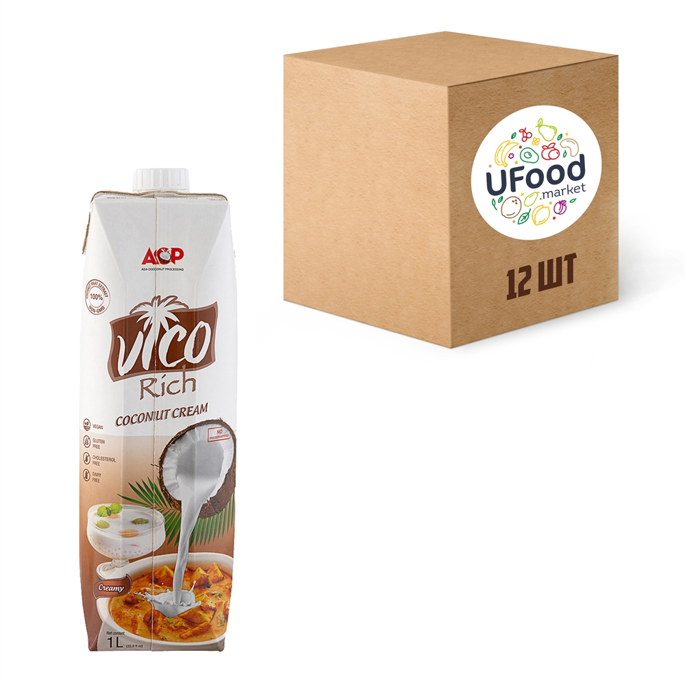 Кокосовые сливки ACP Vico Rich 26%, (коробка 1л.*12 шт), - фото 5261
