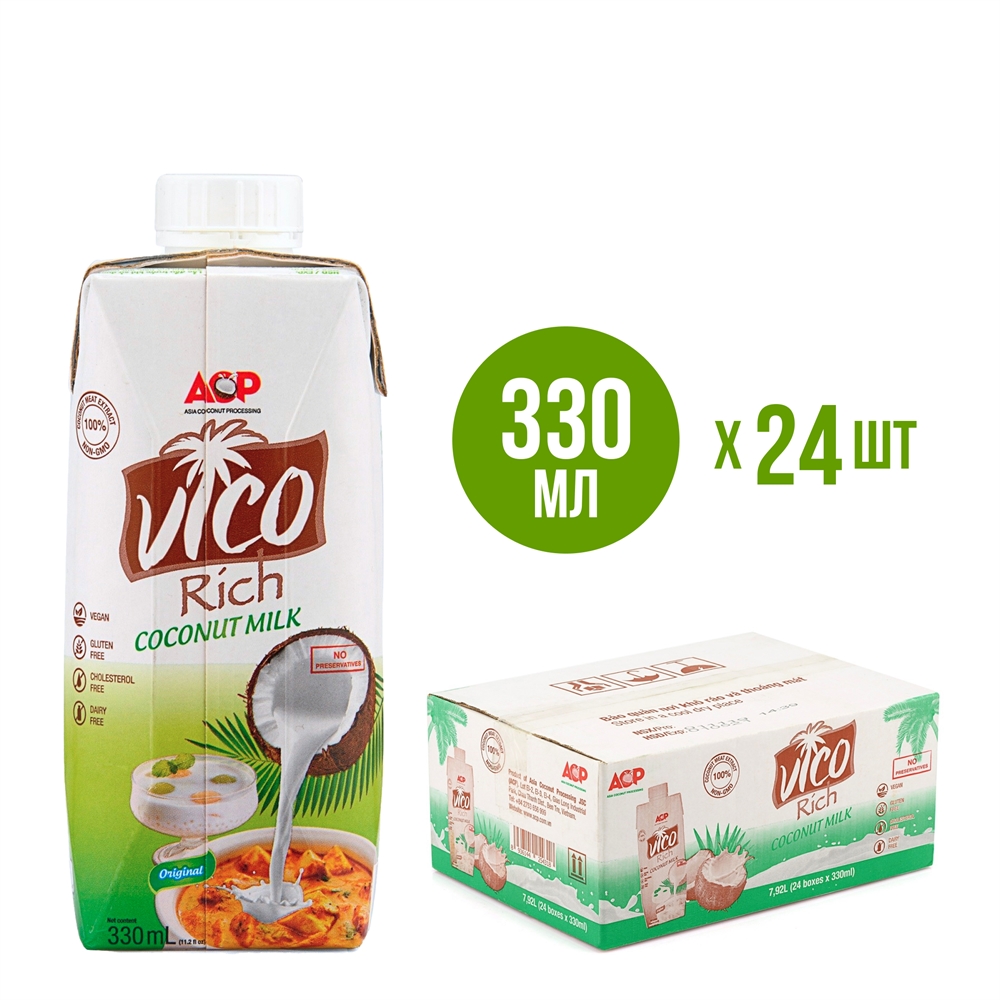 Кокосовое молоко Vico Rich 0,33 л. x 24 шт. - фото 5940