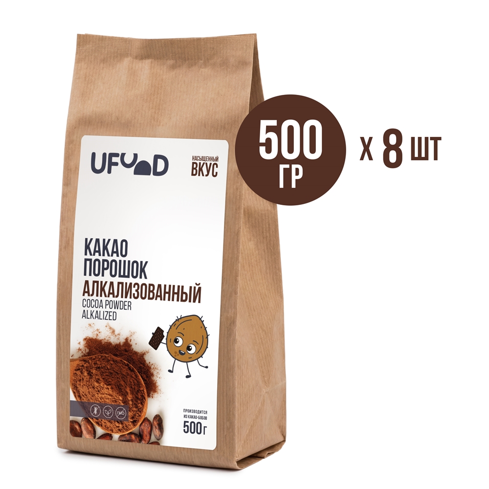 Какао-порошок алкализованный UFOOD, 500 г (квант 8 шт.) 4104-500-8