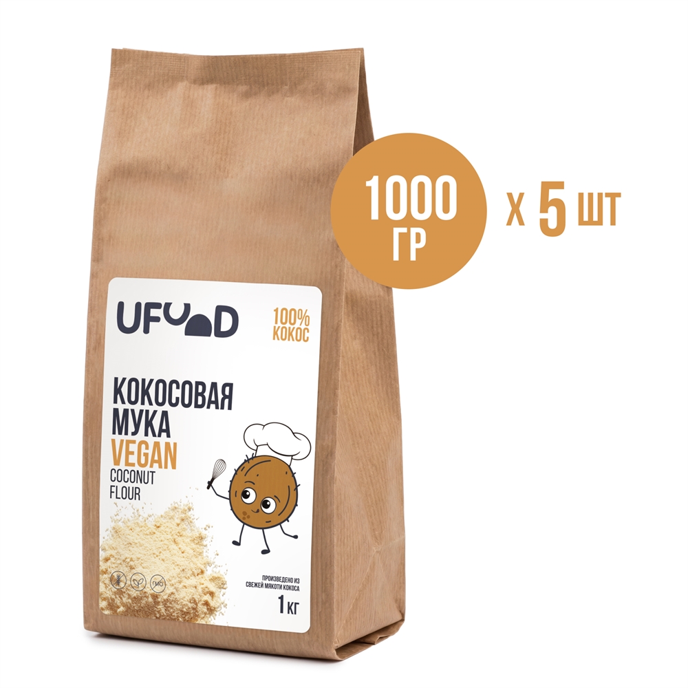 Кокосовый сахар UFOOD.MARKET, 1 кг (квант 5 шт.) 6000-1-5