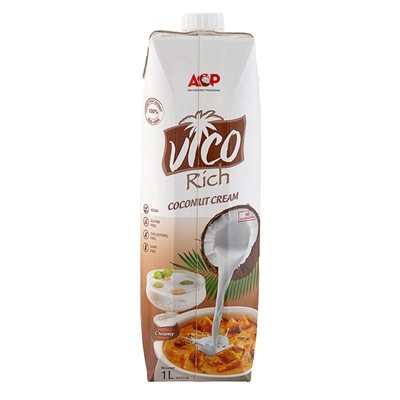 Кокосовые сливки ACP Vico Rich, 26%, (коробка 1 л.),