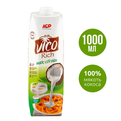 Кокосовое молоко ACP Vico Rich, 1 л